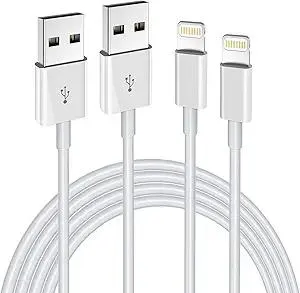 iPhone Charger Lightning Cable,2 Pack Apple MFi Certified USB iPhone Fast Chargering Cord,Data Sync Transfer for 13/12/11 Pro Max Xs X XR 8 7 6 5 5s iPad iPod More Model Cell Phone Cables