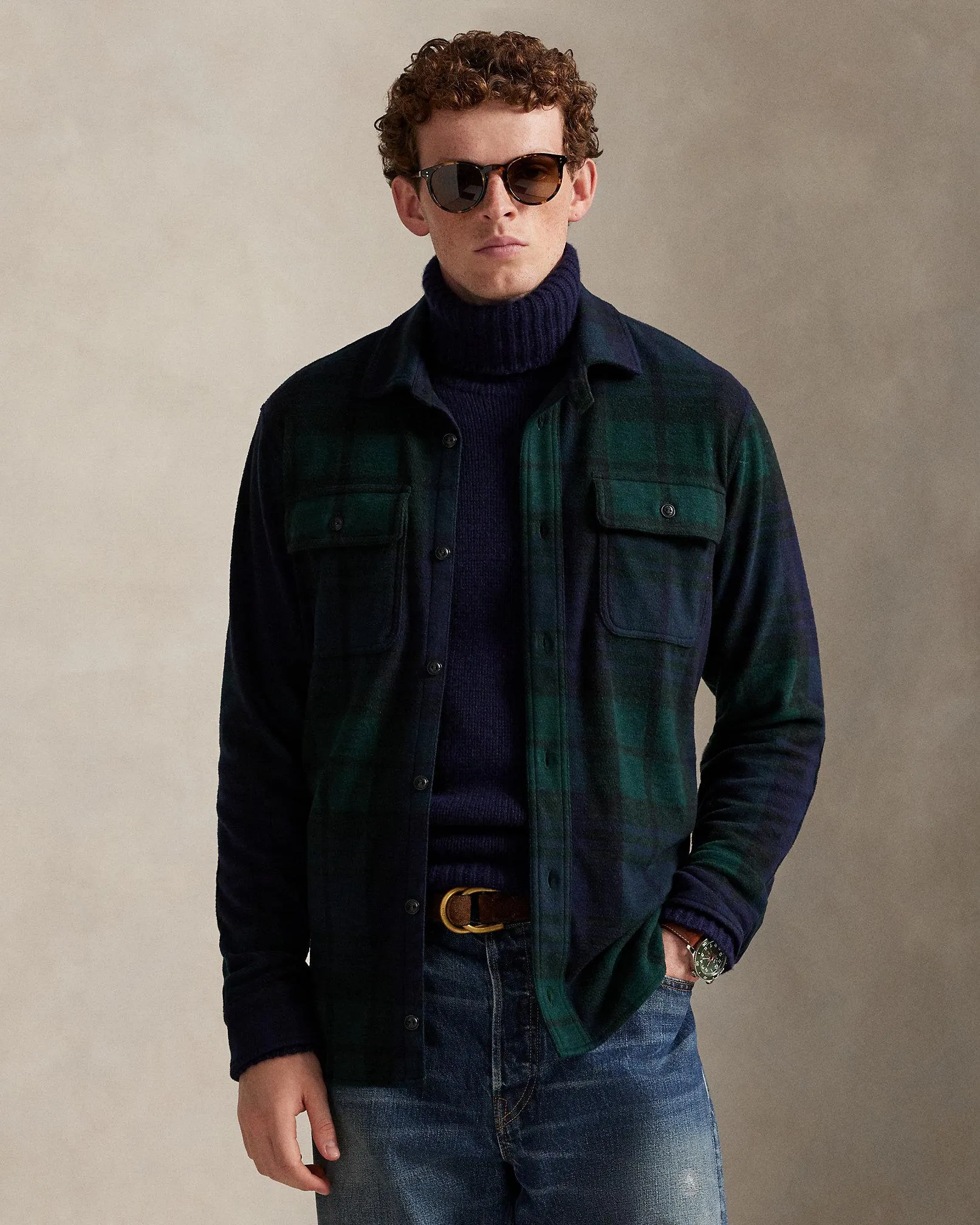 Plaid Knit Flannel Overshirt