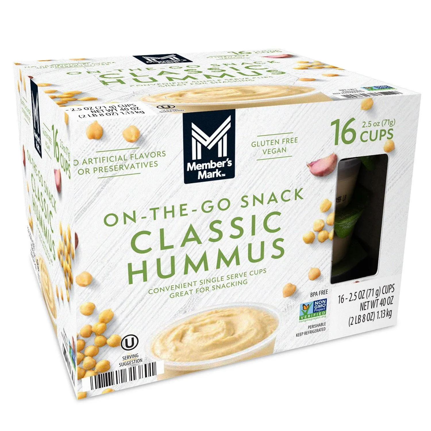 Member's Mark Classic Hummus Singles 2.5 oz., 16 ct.