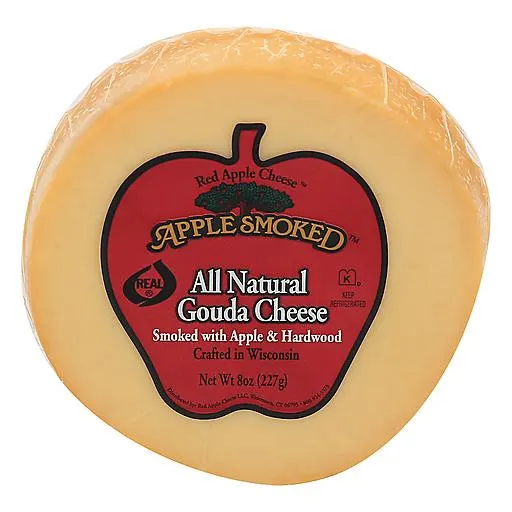 Apple Smoked Cheese, All Natural, Gouda 8 oz