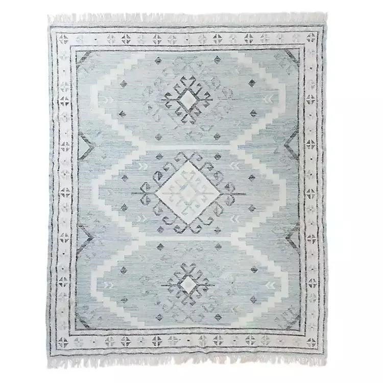 Sky Blue Punja Kilim Area Rug, 5x7