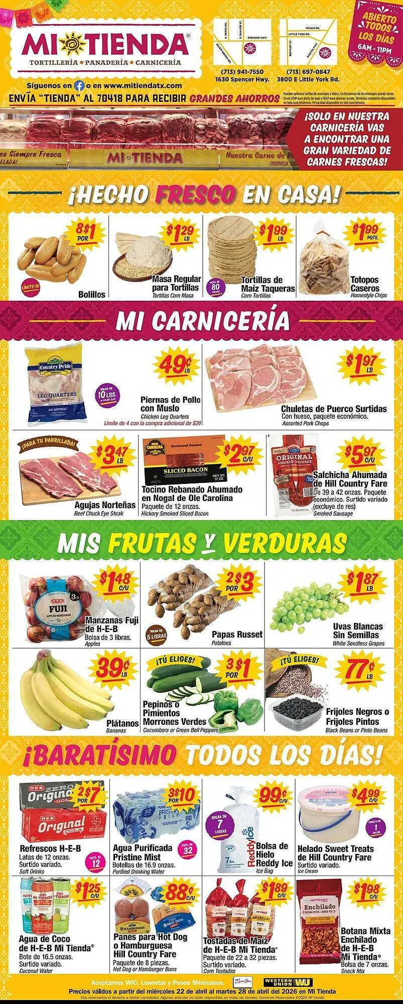 Weekly ad Mi Tienda weekly ad from April 22 to April 28 2026 - Page 1
