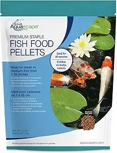 Aquascape Premium Staple Fish Food Pellets for Small to Medium Pond Fish, Medium Pellet, 2.2 Pounds | 98868