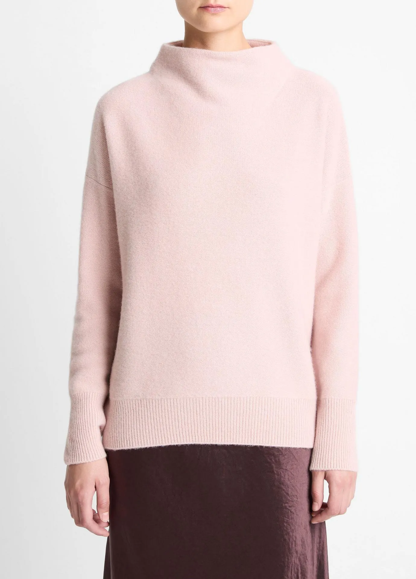 Plush Cashmere Funnel-Neck Sweater