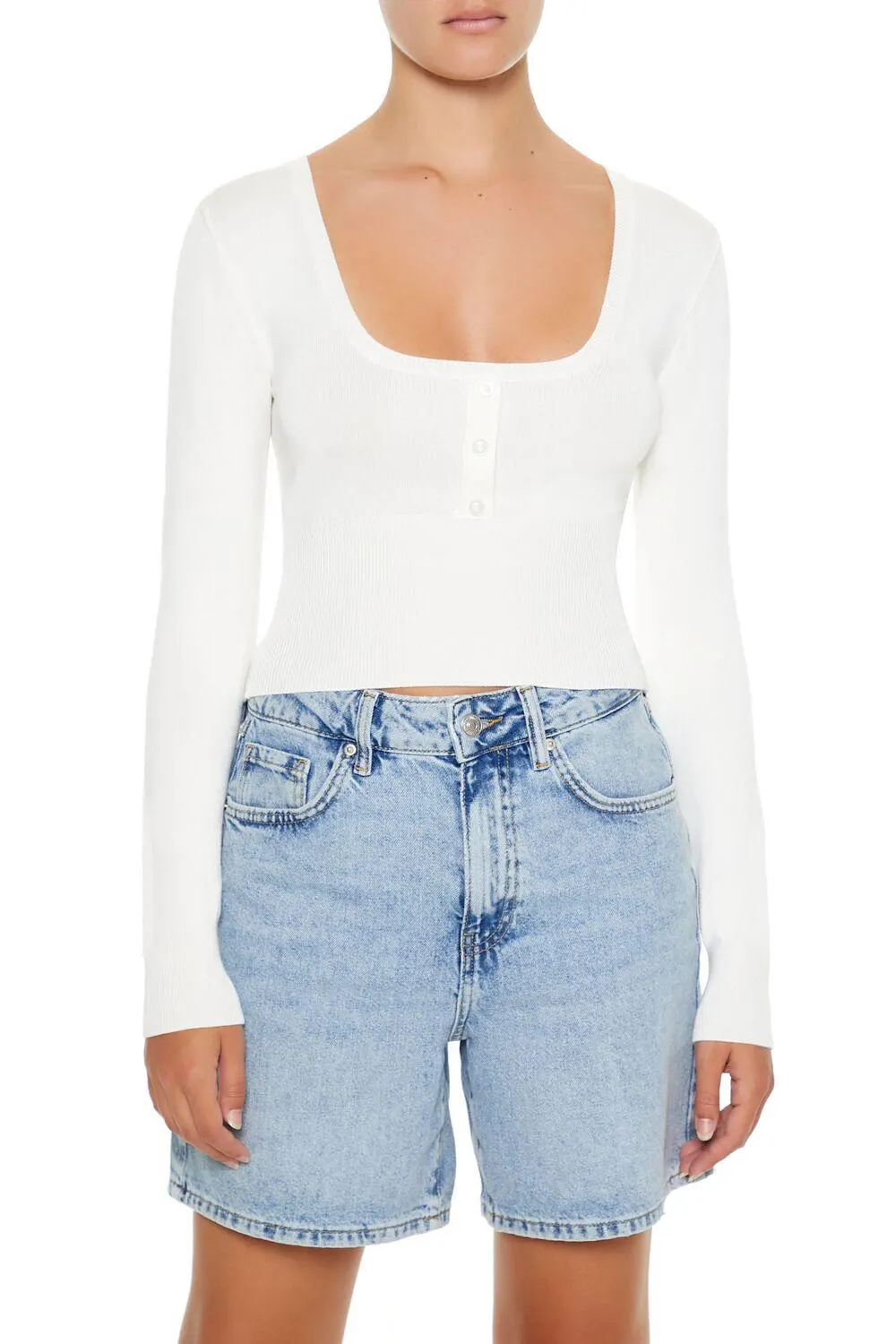 Fitted Square-Neck Sweater