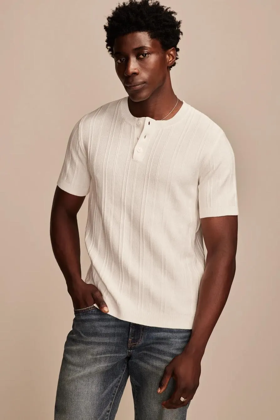 short sleeve henley sweater