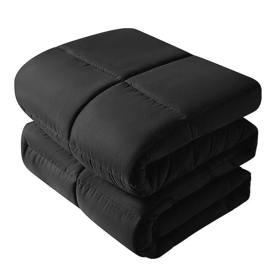 JEAREY All Season Black Solid Reversible King Comforter Microfiber