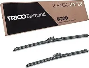 TRICO Diamond 24" + 18" Premium Automotive Replacement Windshield Wiper Blades (Set of 2), Passenger and Driver Side All-Weather Beam Wiper Blades for Select Vehicle Models