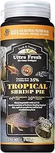 Ultra Fresh Bottom Feeder Fish Food, Sword Prawns, Natural Protein, Balanced Diet, for Catfish, Corydoras, Loaches, Tropical Shrimp Pie 4.94 Ounces