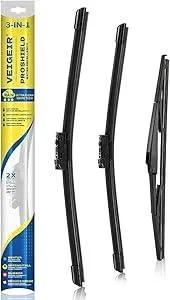 Windshield Wiper Blades Compatible With Mazda CX-5 CX-9 2017 2018 2019 2020 2021 2022 CX5 CX9 Original Factory Quality Front Rear Wipers Blade Set for My Car - 24" 18" 14" (Pack of 3)