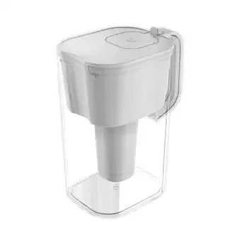 HOMEWATER 10-Cup Pitcher Filter (White) – BPA-Free, High-Capacity 2.4L Pitcher with Fast-Flow Carbon Filter, Wide Mouth for Easy Pouring, Removable Filter Replacement, Locking Lid, and Dishwasher-Safe