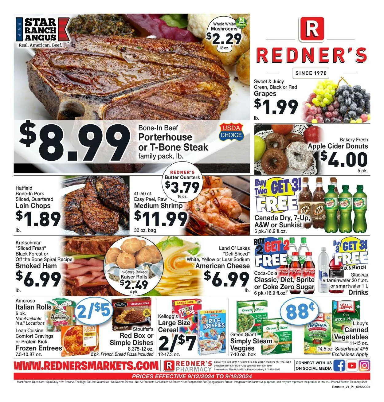 Weekly ad Redner’s Warehouse Market Current weekly ad from September 12 to September 18 2024 - Page 1