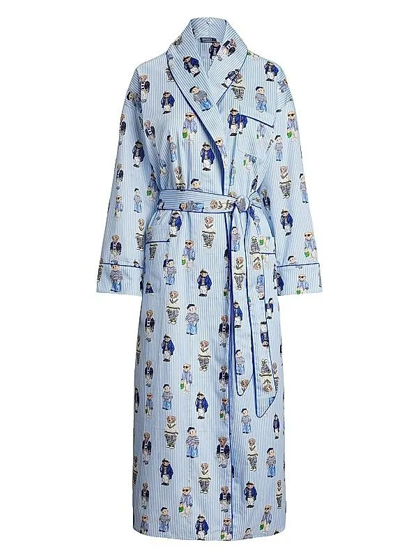 Heritage Cotton Striped Polo Bear Robe