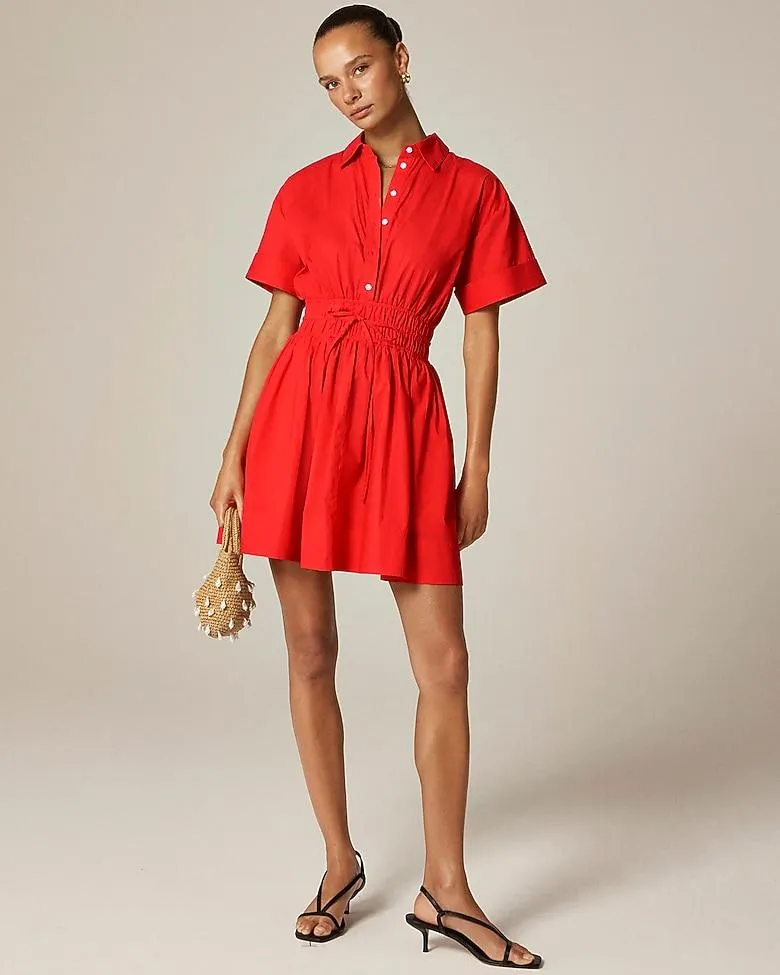 Elena mini shirt-dress in cotton poplin