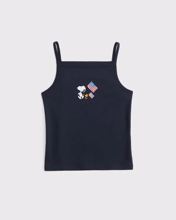 snoopy graphic apron tank