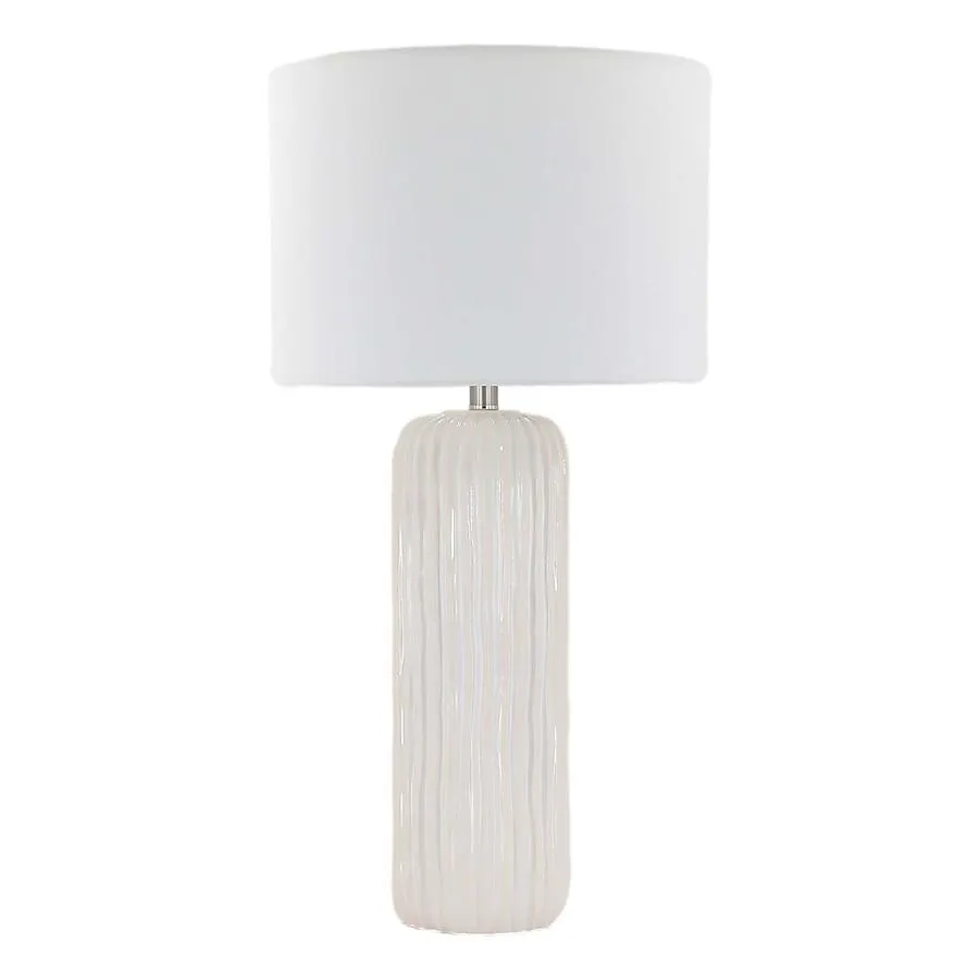 Origin 21 29.25-Inches Cream Glaze LED Incandescent 3-way Table Lamp with Linen Shade