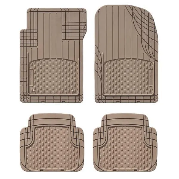 4-Piece Tan Trim-to-Fit All Vehicle Front And Rear Mats