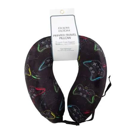 Printed Memory Foam Travel Pillow 10in x 11in