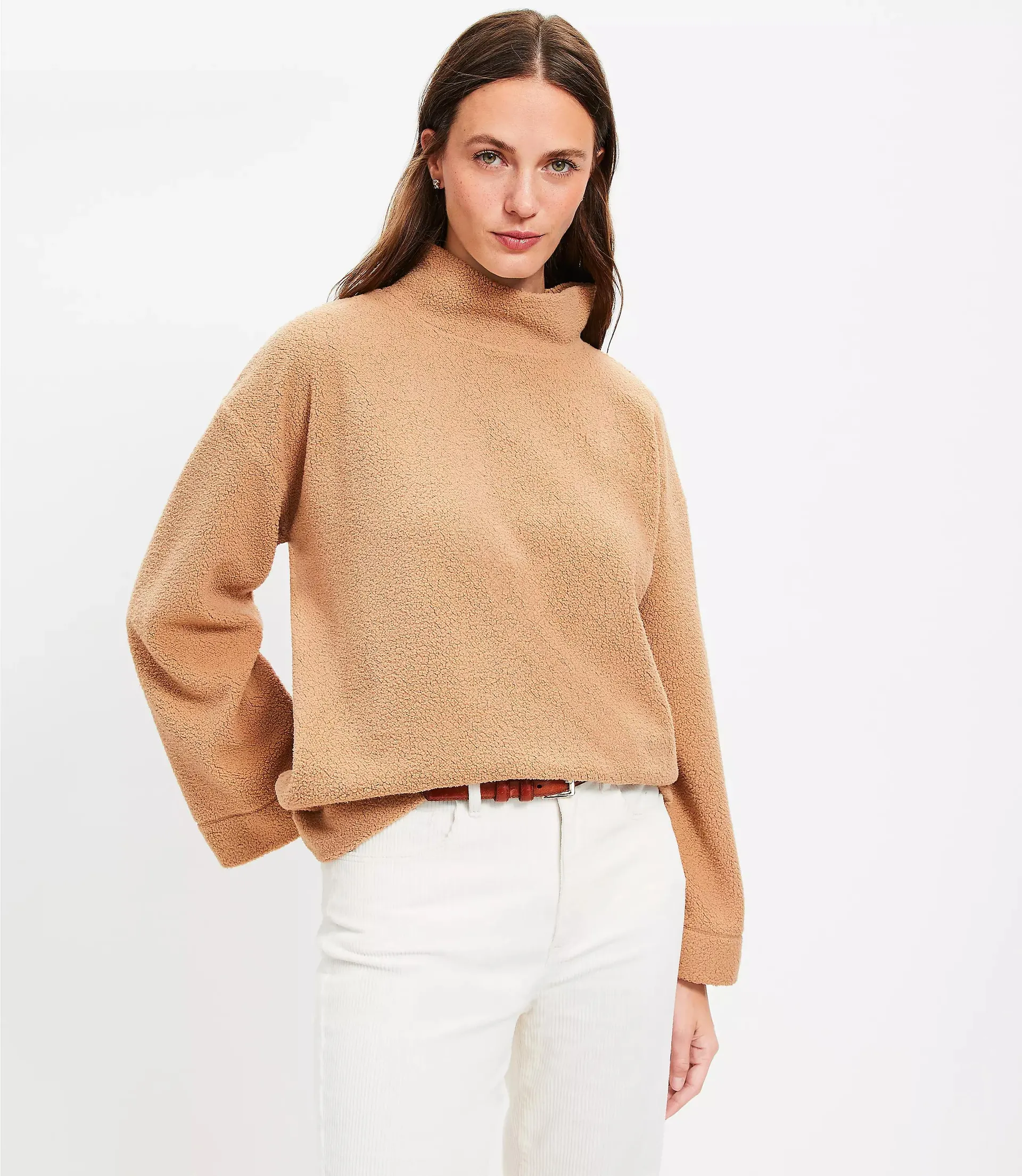 Sherpa Mock Neck Tunic Top