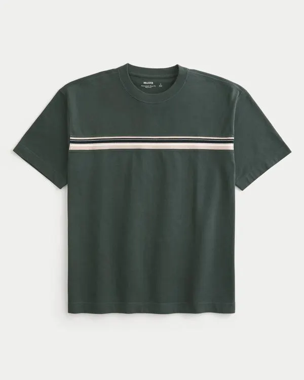 Boxy Heavyweight Striped Crew T-Shirt