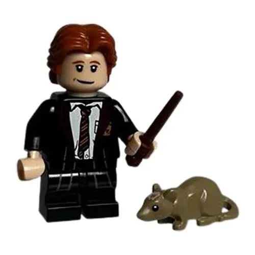 LEGO Minifigure - Harry Potter - RON WEASLEY w/ Scabbers & Wand
