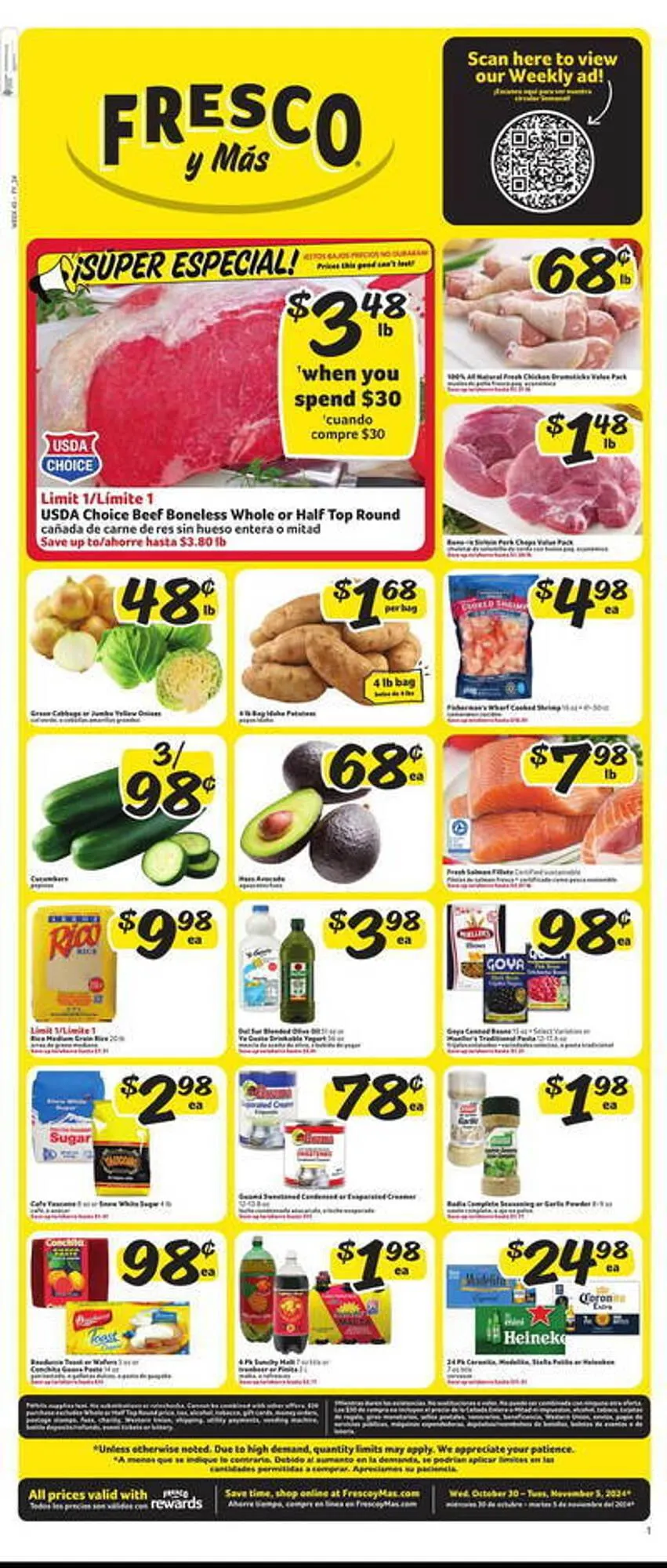 Weekly ad Fresco y Más Weekly Ad from October 30 to November 5 2024 - Page 1