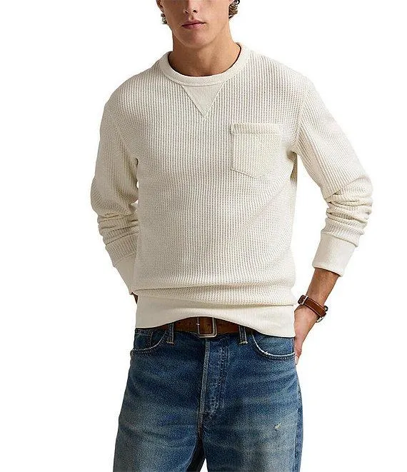 Stretch Waffle-Knit Sweatshirt