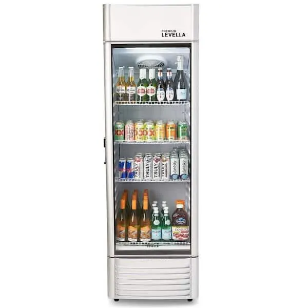 12.5 cu. ft. Commercial Upright Display Refrigerator Glass Door Beverage Cooler in Silver