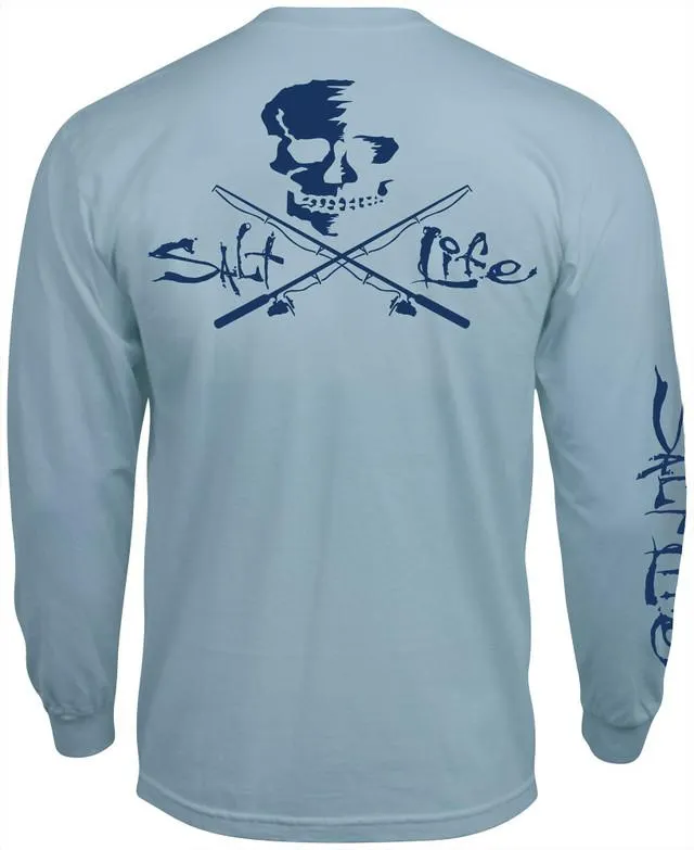 Salt Life Mens Skull & Poles Long Sleeve Pocket Shirt