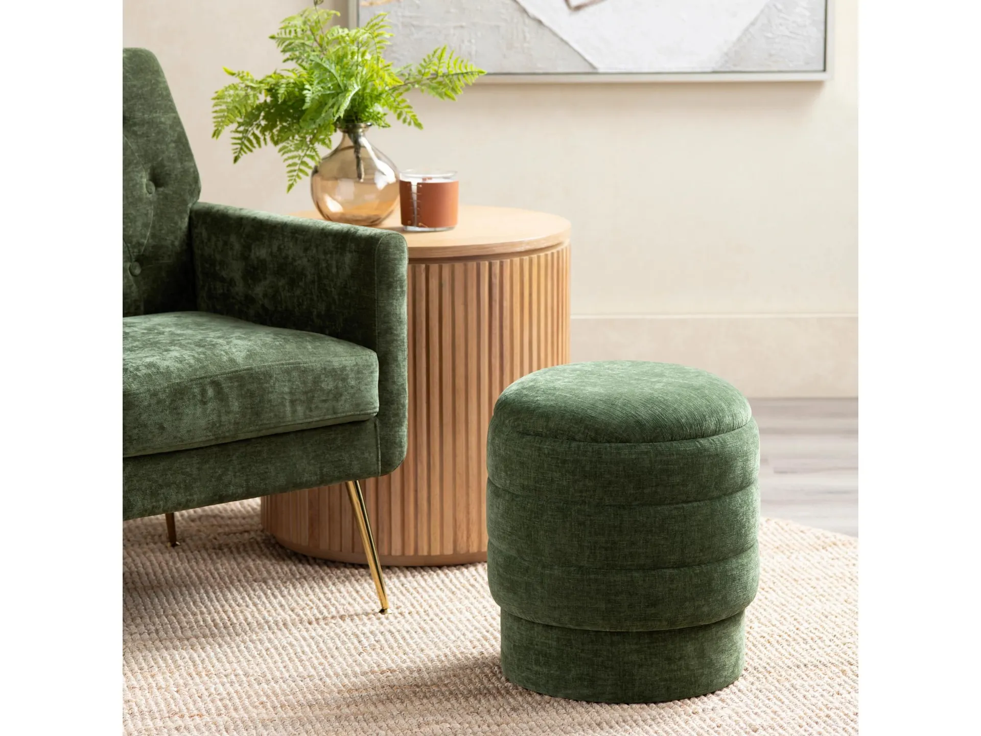 Evolution Stylish Round Ottoman with Storage