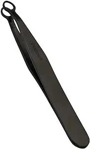 [Premium Hand-Made] Round tip Tweezers, 316 Surgical-Grade Stainless Steel for Safety, Precision tweezers, hair tweezers for plucking, Facial Hair Tweezers for Men & Women, Trim Tweezers