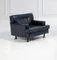 Vintage Club Chair in Black Leather by Marco Zanuso for Arflex