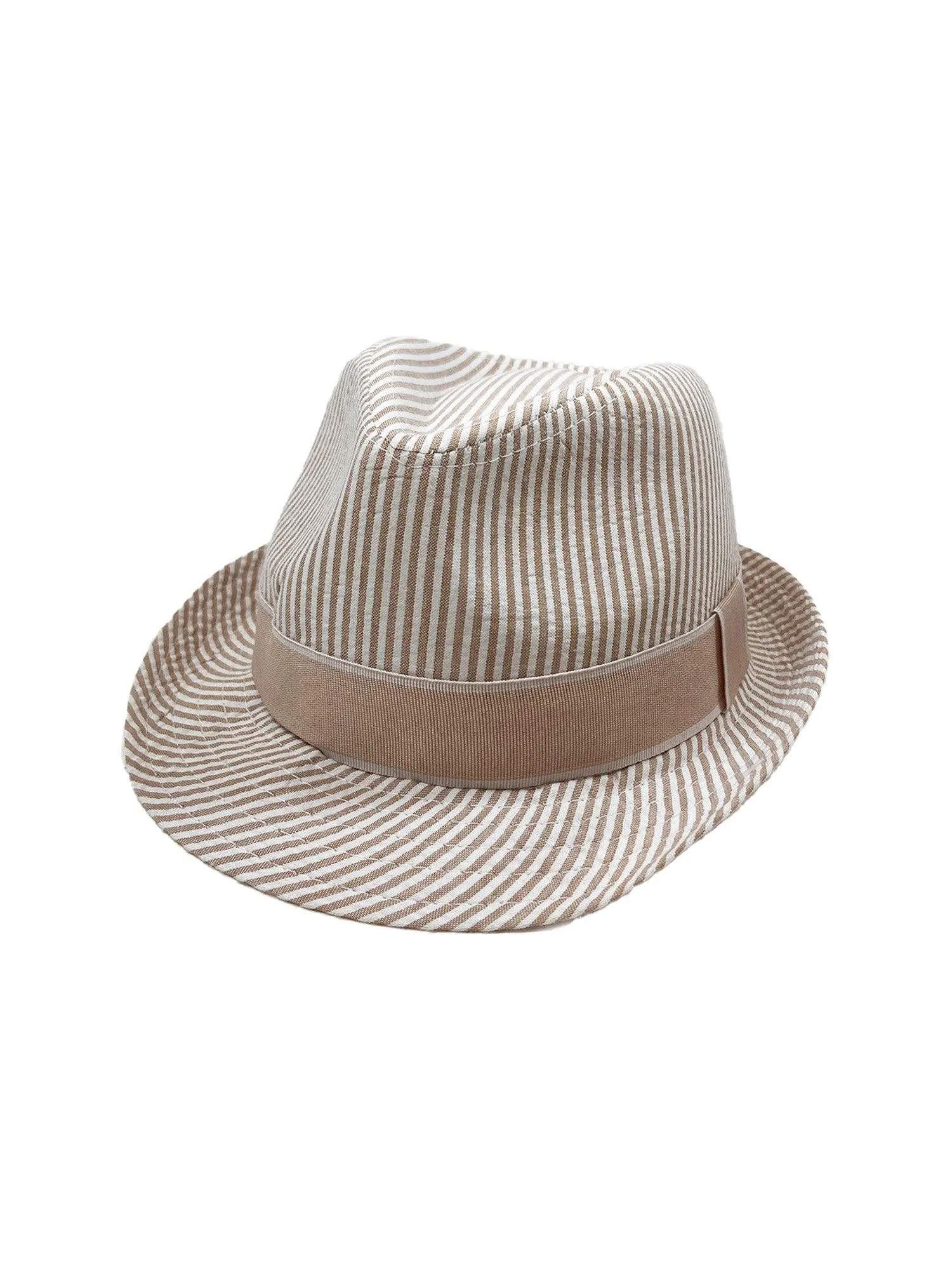 Toby Fairy Seersucker Classic Cotton Fedora with Gross Grain Band