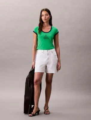 Monogram Logo Shape Graphic Slim T-Shirt