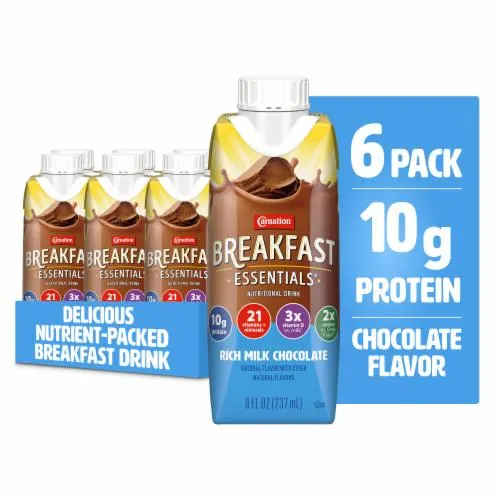 Carnation Breakfast Essentials Ready to Drink Chocolate Protein Shake Multipack
