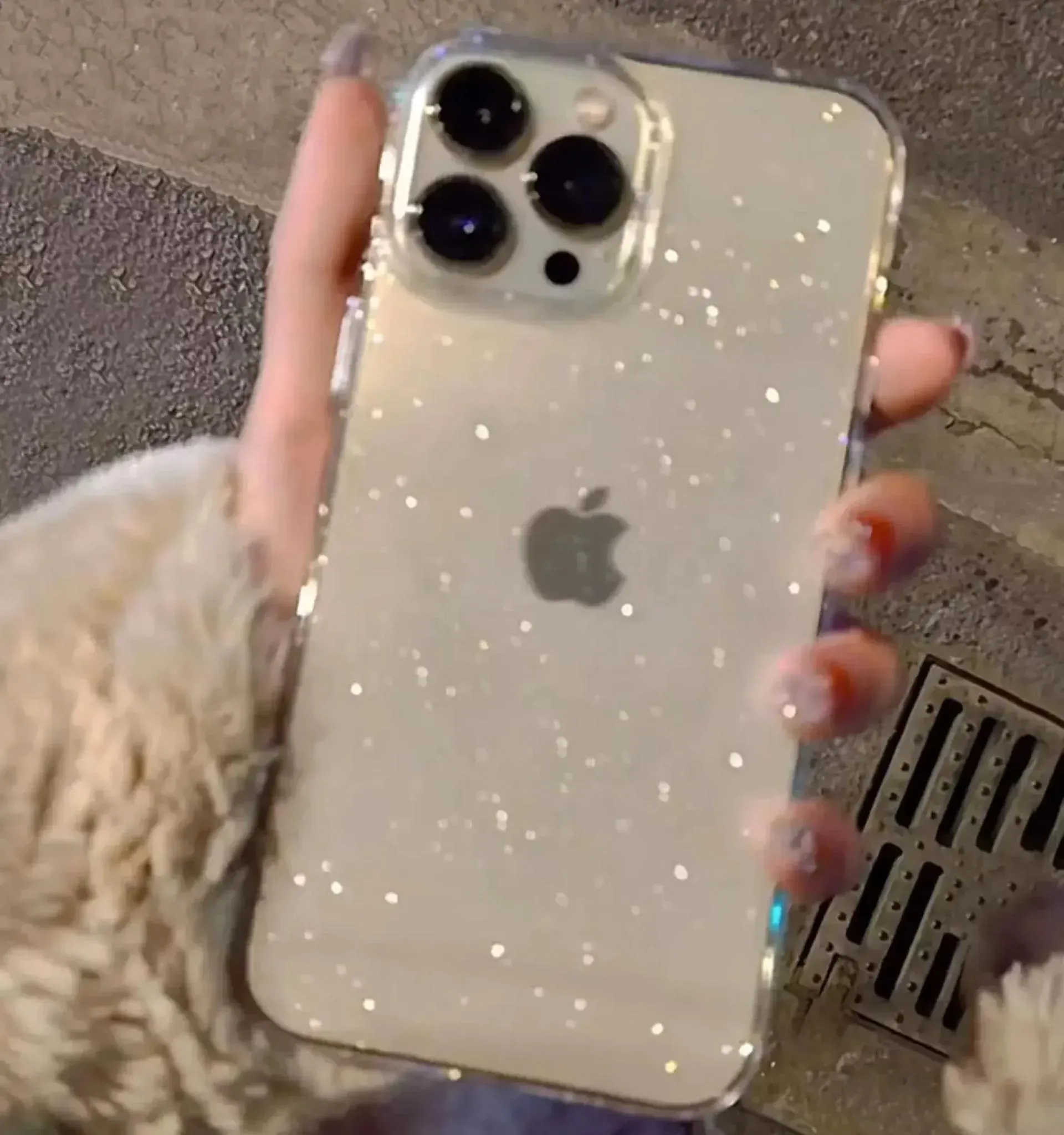 Funda de teléfono transparente con purpurina brillante de lujo para iPhone 16, 15, 14, 13, 12, 11 Pro Max, X, XR, XS, 7, 8 Plus, funda suave transparente a prueba de golpes