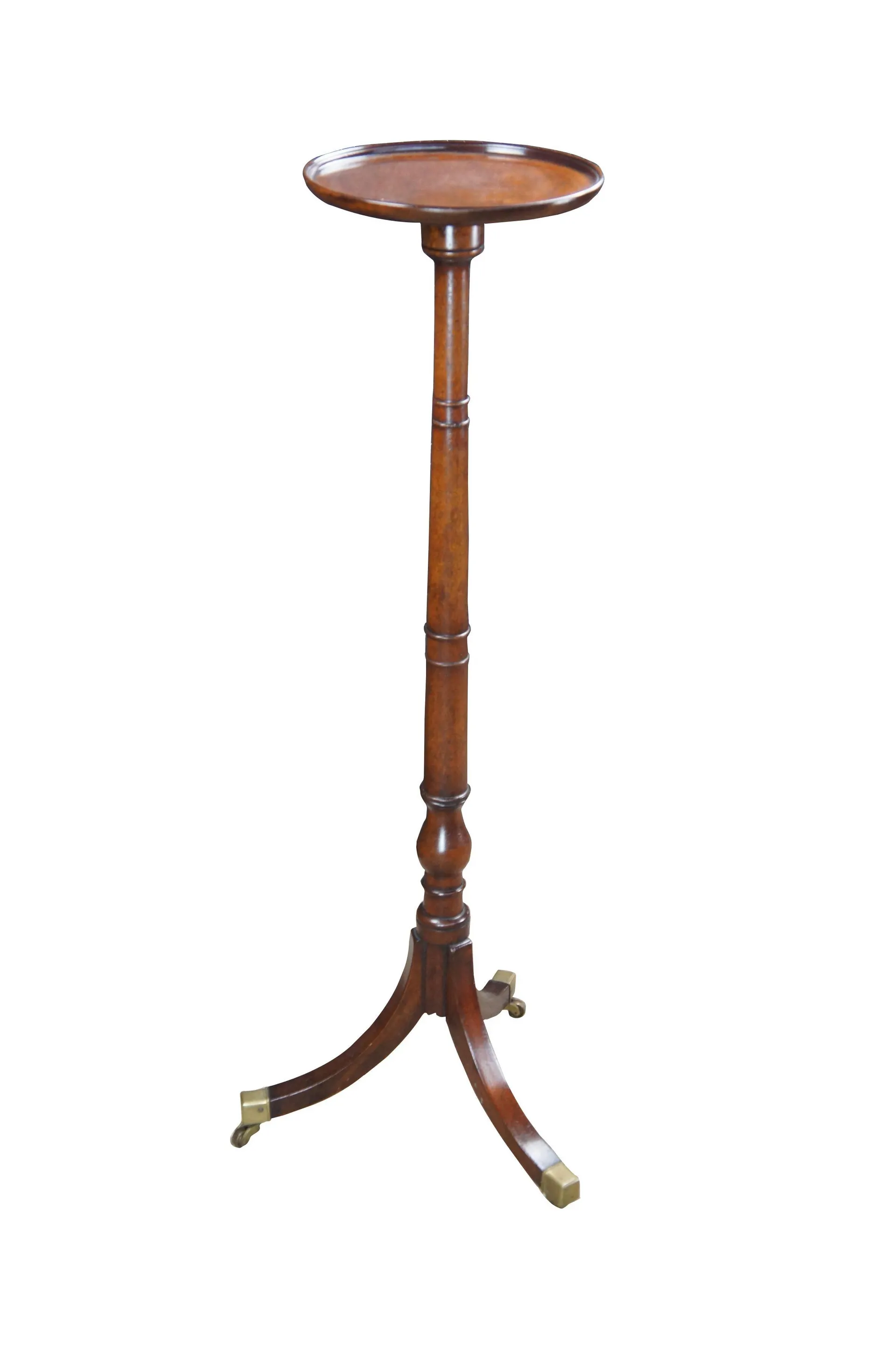 Vintage Riffemoor Inc English Regency Style Solid Mahogany Plant Candle Stand
