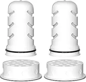 Water Pitcher Filter Replacement Compatible with LifeSt Home Dispenser 18c/Glass Pitcher 7c/Plastic Pitcher 10c/Plastic Pitcher 7c, 2 Membrane Micro Filter and 2 Activated Carbon