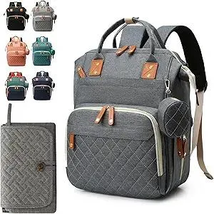 Diaper Bag Backpack for Girls Boys: Dark Gray Toddler Diaper Bag with Changing Pad Baby Backpack Diaper Bag for Mon Dad Newborn Mochila Pañaleras para Bebe Niña Niño Baby Registry Search Must Haves