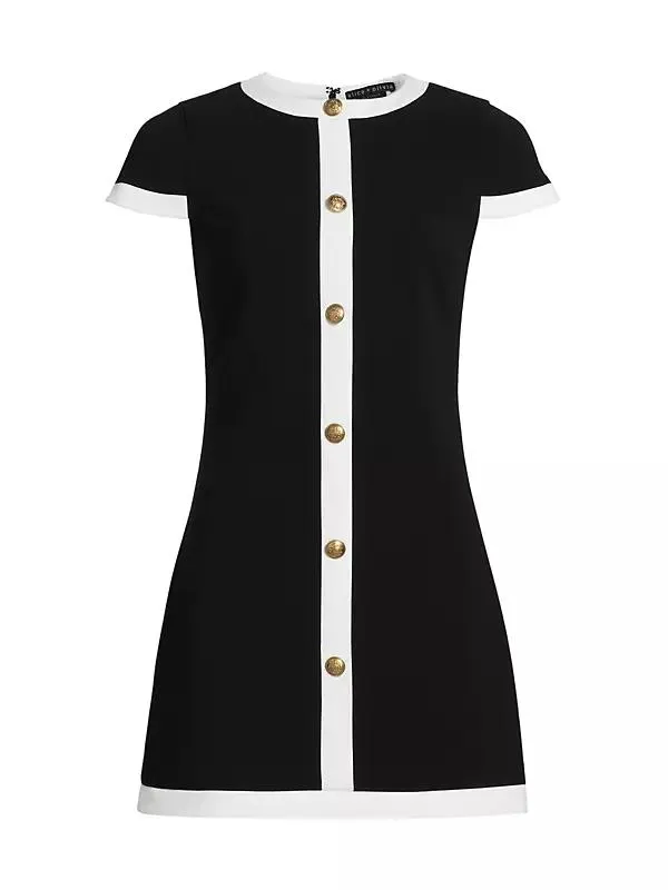 Coley Stretch Button-Front Minidress
