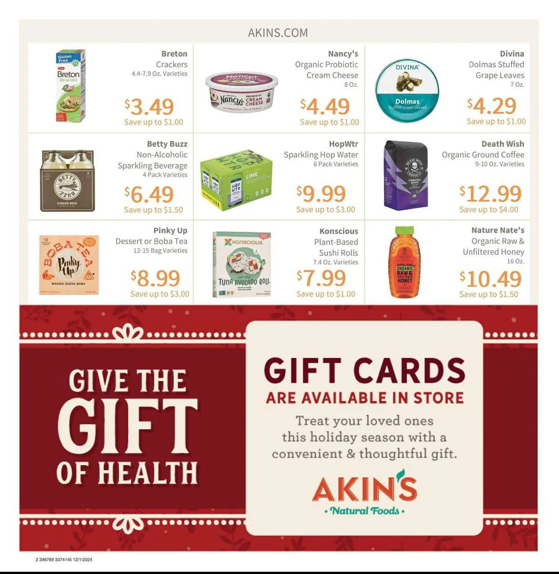 Weekly ad Akin's Natural Foods Weekly Ad from December 1 to December 31 2024 - Page 2