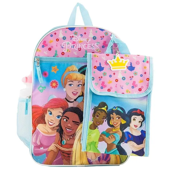Disney Kids 5-Piece Princess Backpack Set,