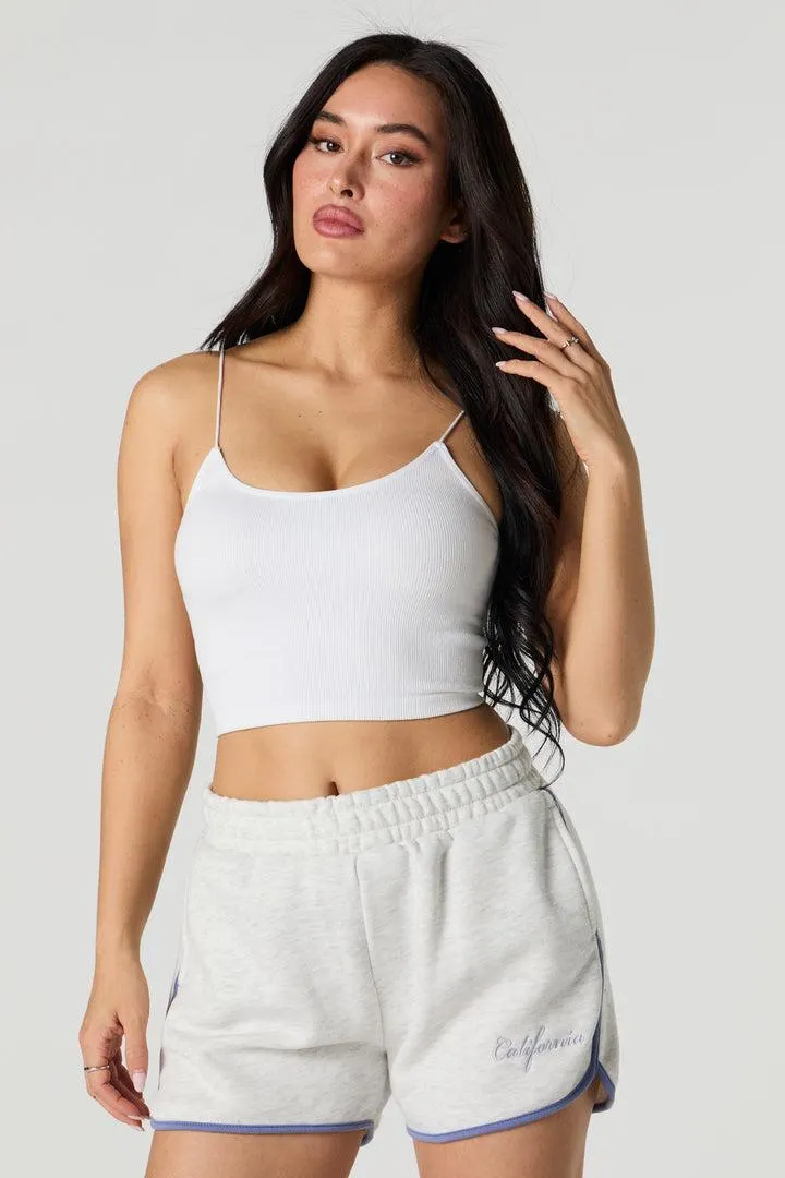 Embroidered Fleece Dolphin Short