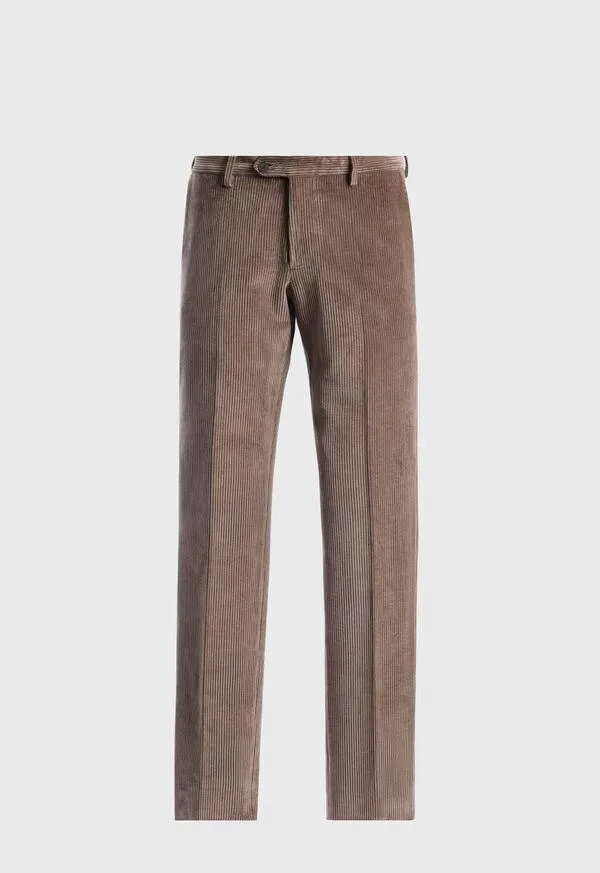 Suede Trimmed Corduroy Trouser