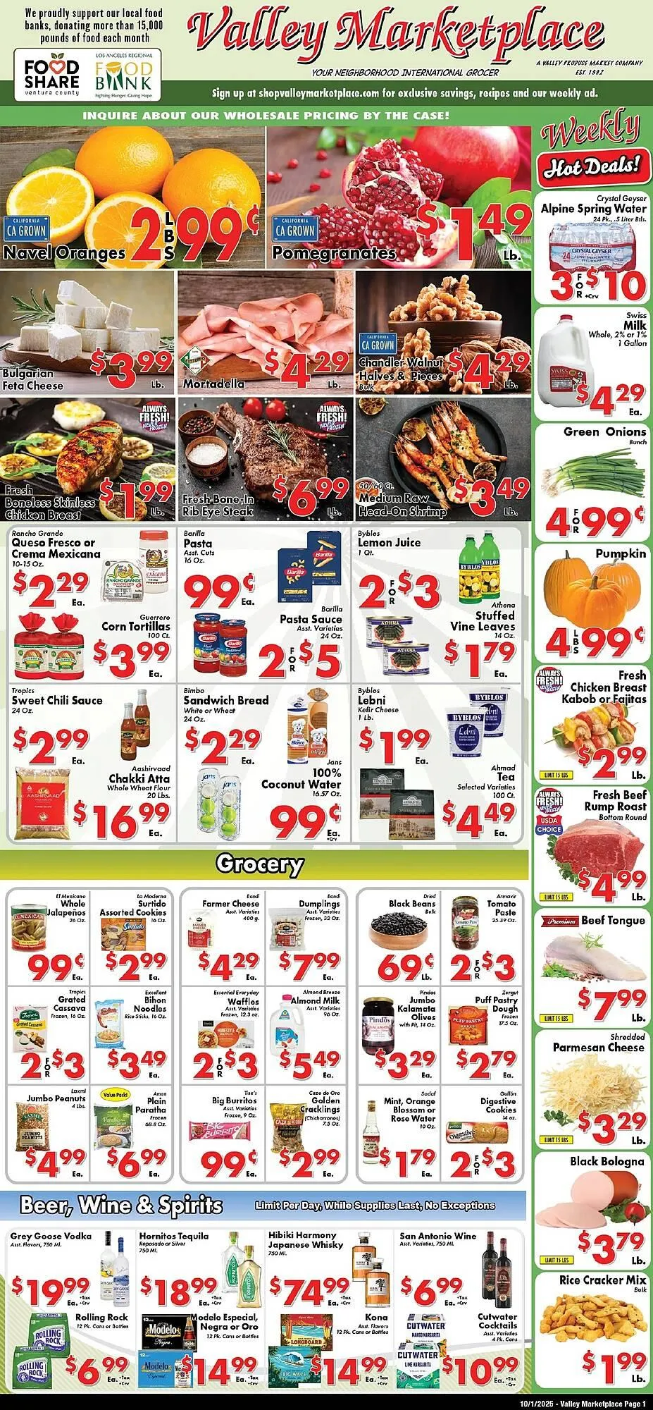 Weekly ad Valley Marketplace weekly ad from October 1 to October 7 2025 - Page 1