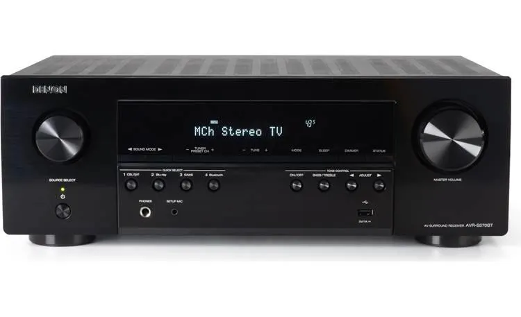 Denon AVR-S570BT 5.2-channel home theater receiver with Bluetooth®