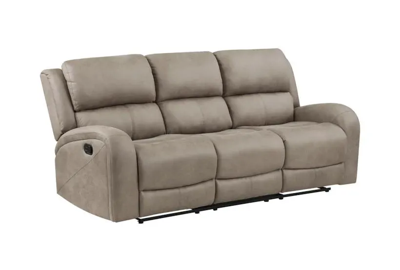 Guthrie Brown Polyester 84" Microfiber Manual Reclining Sofa | Fabric