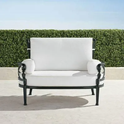 Carlisle Oversized Cuddle Lounge with Cushions in Onyx Aluminum