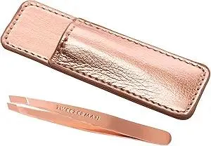 Tweezerman Rose Gold Mini Slant Tweezer with Case