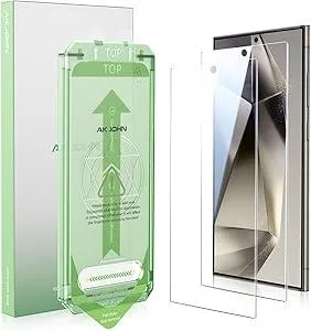 2PACK for Samsung Galaxy S24 Ultra Screen Protector 6.8Inch, 10s Auto Dust-Elimination Installation, Support Fingerprint Unlock, 9H Tempered Glass, HD Clear, Scratch Resistant